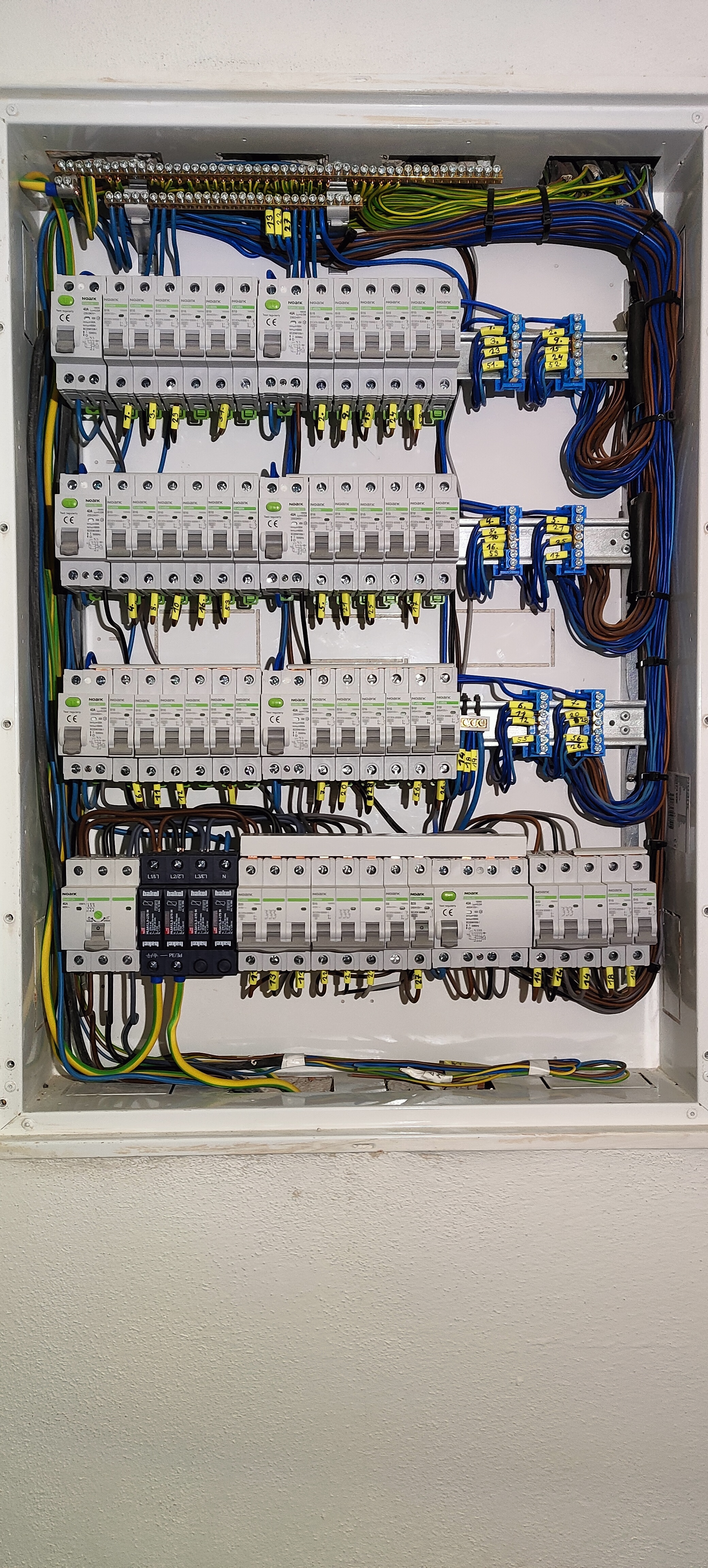 Rozvaděč po revizi – přehledné uspořádání